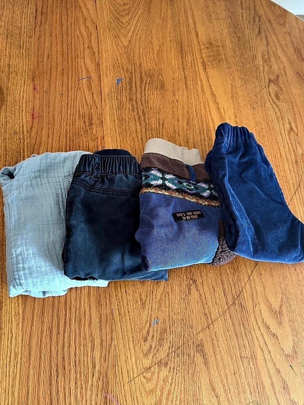 Kids Pants Lot Blue Black Size 12-18M - Picture 2 of 8